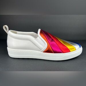 Salvatore Ferragamo Women's BALZE Rainbow Leather Sneakers US 7.5 - EU 38